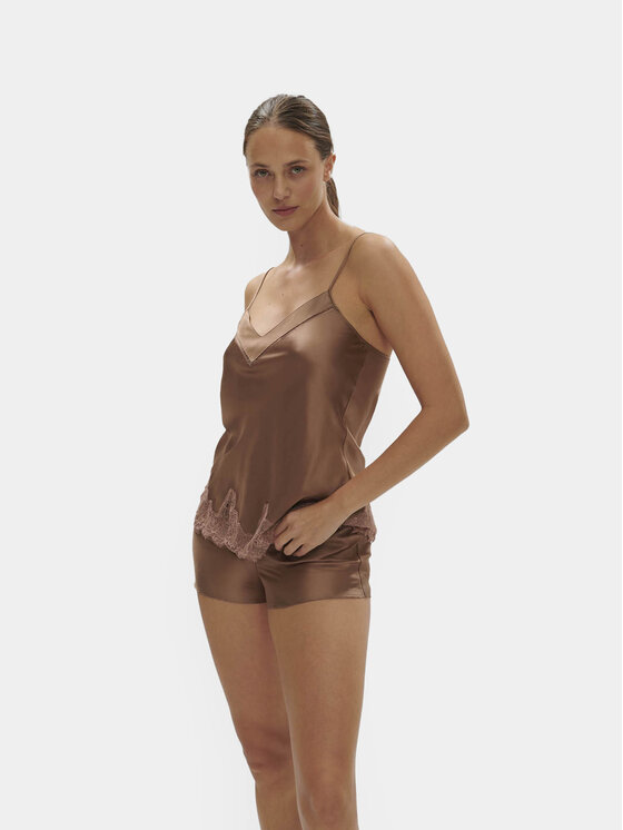 Simone Pérèle Simone Pérèle Cămașă pijama Nocturne 17F900 Bej Comfort Fit