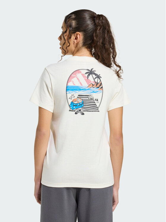 adidas adidas T-Shirt 163170 Kremowy Regular Fit