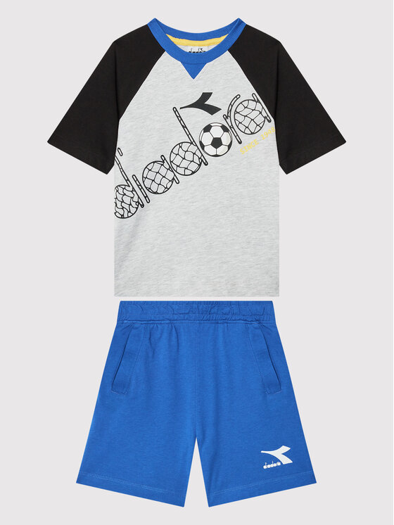 Diadora Diadora Комплект тишърт и спортни шорти Ss Score 102.178253 Сив Regular Fit