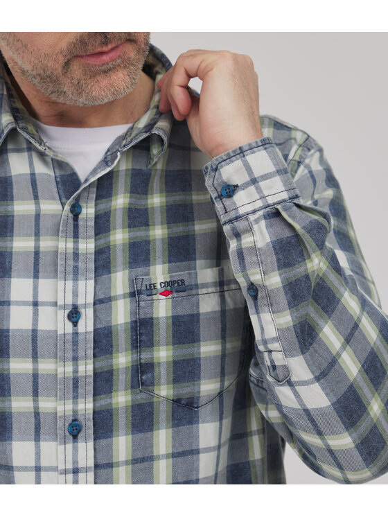 Lee Cooper Lee Cooper Koszula WILL Zielony Regular Fit