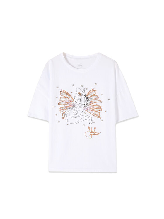 Oltre Oltre T-Shirt G06XJ004907N011 Biały Regular Fit