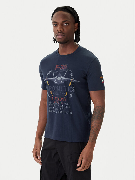 Aeronautica Militare Aeronautica Militare Tricou 261TS2536UJ00641 Bleumarin Regular Fit
