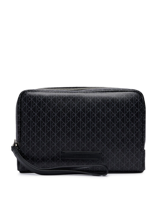 Calvin Klein Calvin Klein Kosmetyczka Emblem Aop Coated Pouch W/ Handl LV04D1240G Czarny