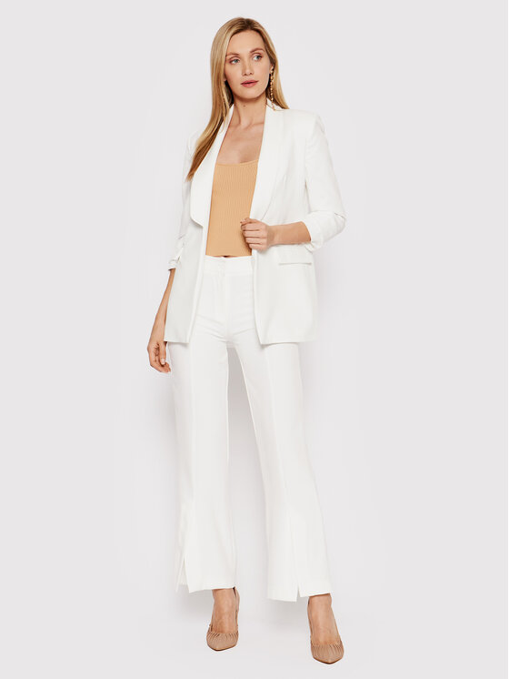 DeeZee DeeZee Pantaloni di tessuto Colleen SPDT0001 Bianco Regular Fit
