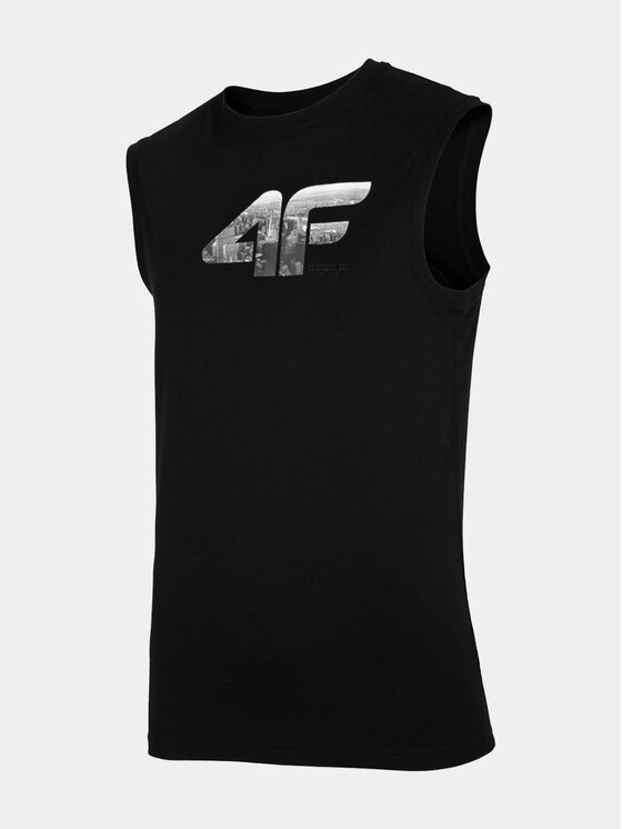 4F 4F Tank top 4FWSS25TSLEM287-20S Čierna Regular Fit