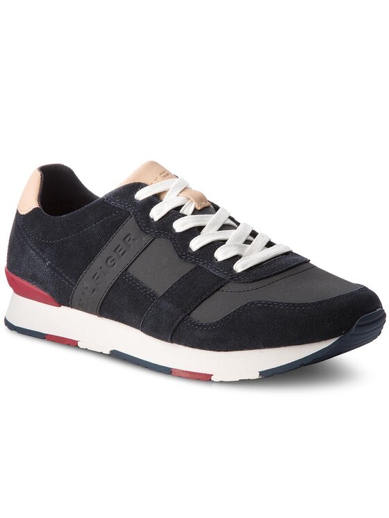 Tommy Hilfiger Tommy Hilfiger Sneakersy City Casual Material Mix Runner FM0FM01624 Granatowy