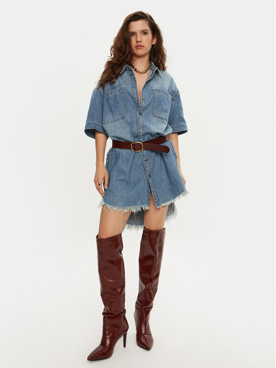 One Teaspoon One Teaspoon Jeans haljina 26541 Plava Relaxed Fit