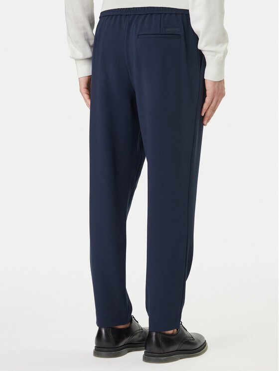 Calvin Klein Calvin Klein Hlače iz tkanine LV04LF607G Mornarsko modra Tapered Fit