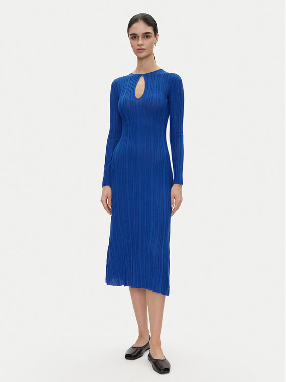 Pepe Jeans Pepe Jeans Džemper haljina Natasha PL953642 Plava Slim Fit