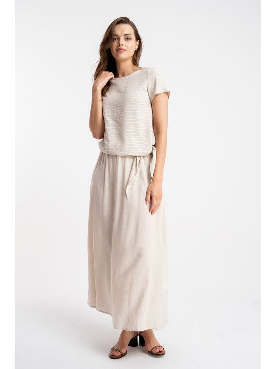 CLICK CLICK Φούστα maxi 50-749 Ανοιχτό μπεζ Relaxed Fit