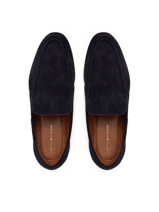 Tommy Hilfiger Tommy Hilfiger Mokasyny Hilfiger Flexible Suede Loafer FM0FM05496 Granatowy