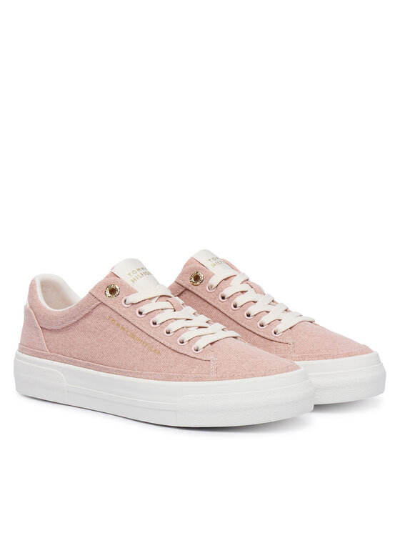 Tommy Hilfiger Tommy Hilfiger Tossud Washed Canvas Platform Trainers FW0FW09172 Roosa