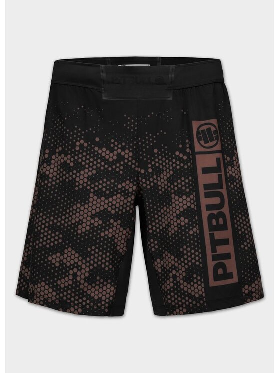 PITBULL PITBULL Szorty sportowe HEX CAMO HILLTOP Brązowy Regular Fit