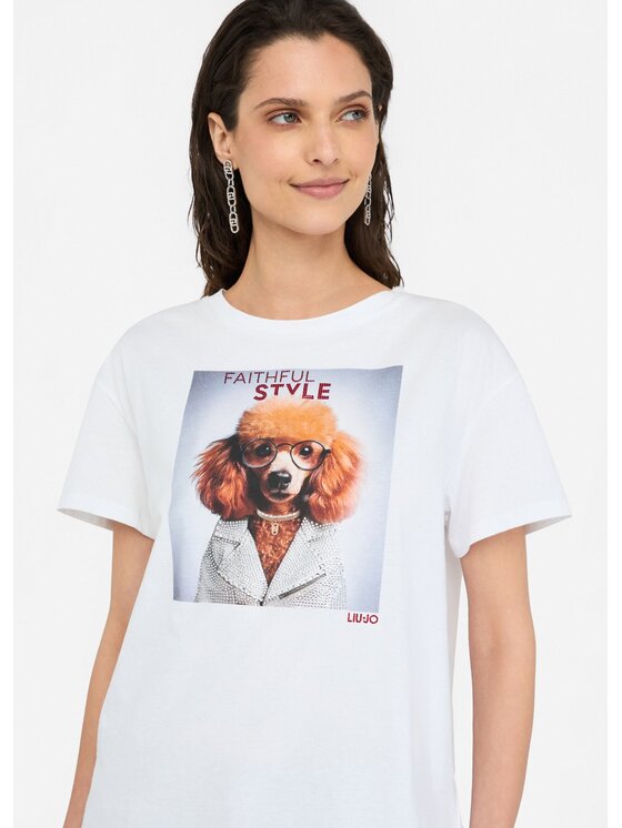 Liu Jo Liu Jo T-shirt MF5414JS923P9144 Bianco Regular Fit