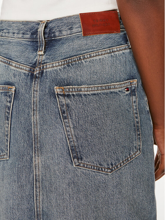 Tommy Hilfiger Tommy Hilfiger Φούστα τζιν WW0WW42879 Μπλε Straight Fit
