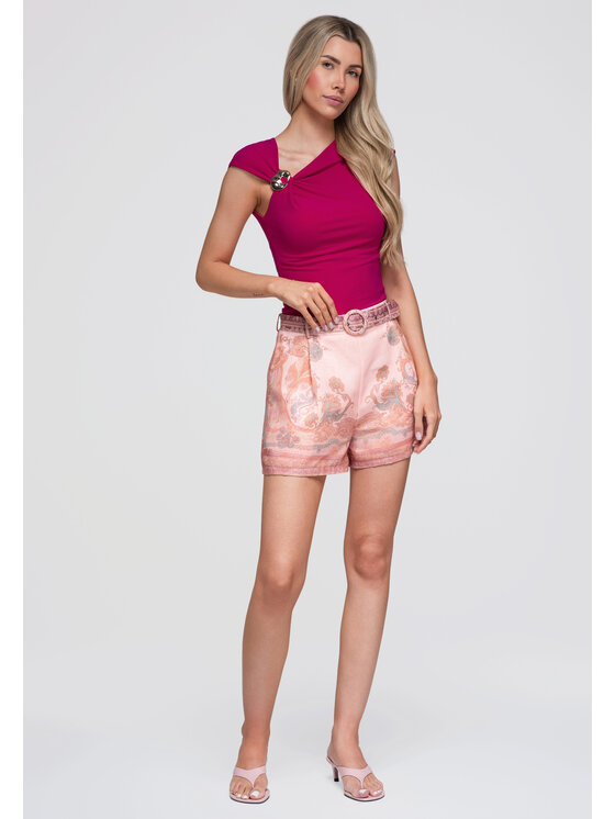 Ombre Ombre Szorty materiałowe OW-ST-E0022 Różowy Regular Fit