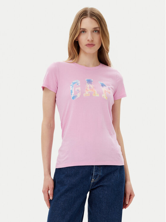 Gap Gap Тишърт 776775-06 Розов Regular Fit