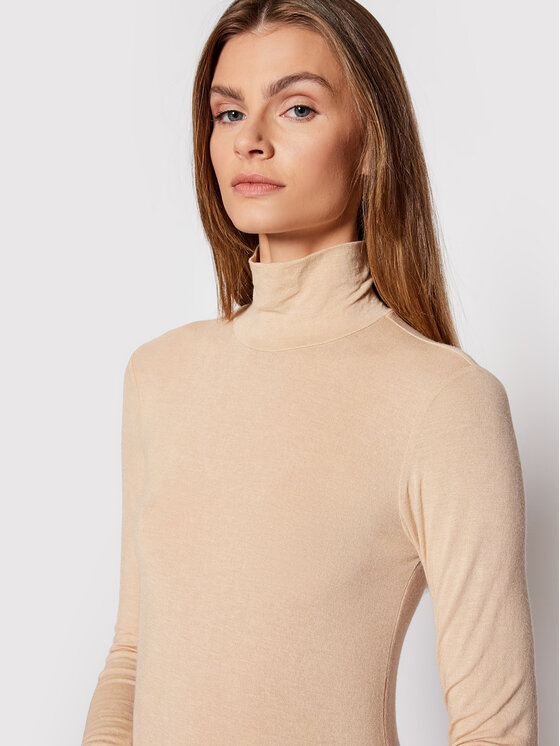 YAS YAS Rollkragenpullover Woola 26024678 Beige Slim Fit
