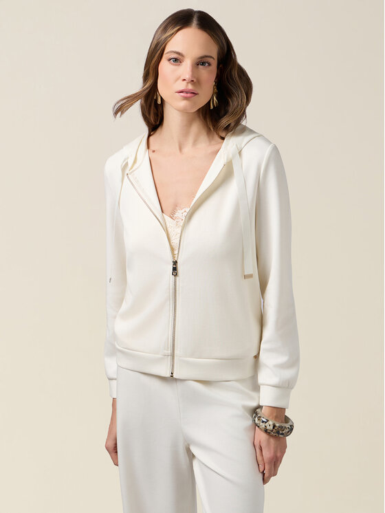 Oltre Oltre Bluza G876J004315N011 Biały Regular Fit
