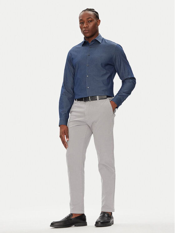 Calvin Klein Calvin Klein Marškiniai LV019EU024 Tamsiai mėlyna Slim Fit