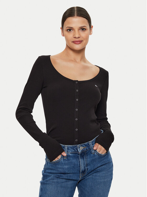 Tommy Jeans Tommy Jeans Bluza DW0DW18431 Črna Slim Fit