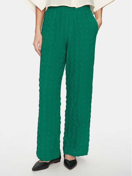 Vero Moda Vero Moda Kalhoty z materiálu Noella 10325210 Zelená Straight Fit