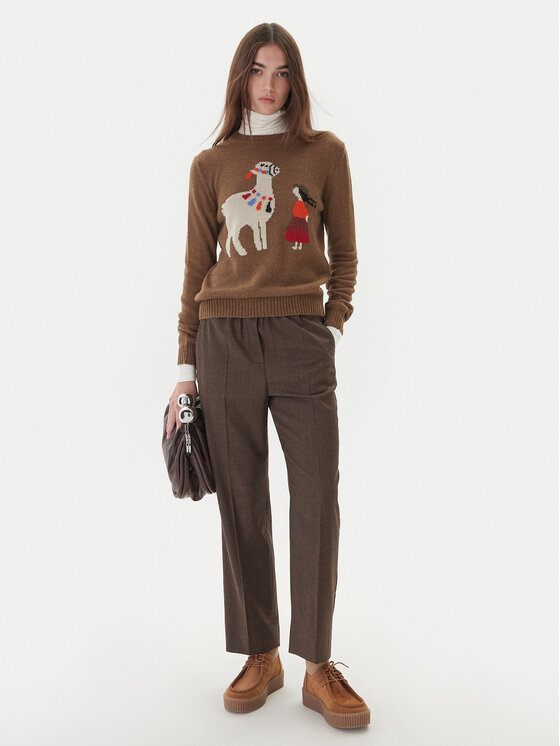 Weekend Max Mara Weekend Max Mara Pantaloni din material Hataley 2525136022 Maro Regular Fit