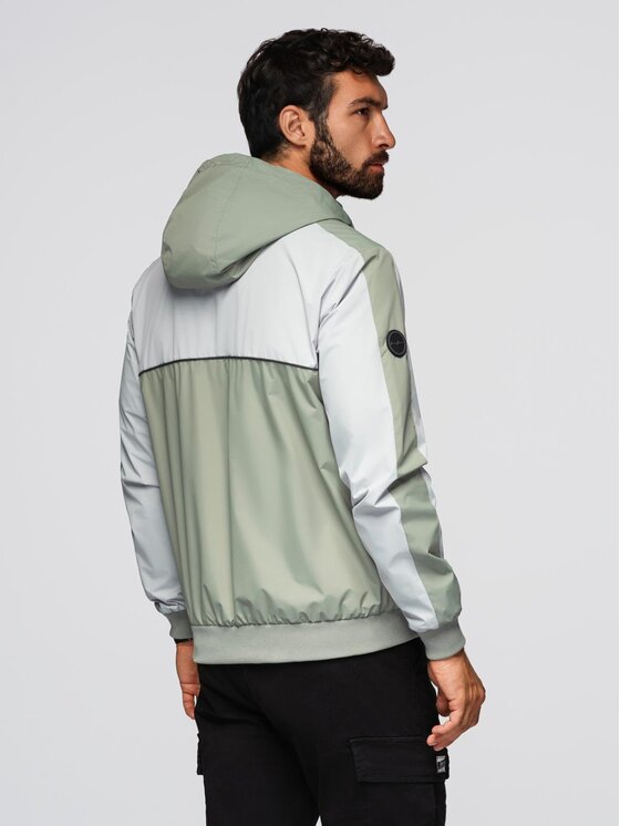 Ombre Ombre Kurtka przejściowa OM-JANP-0228 Szary Regular Fit