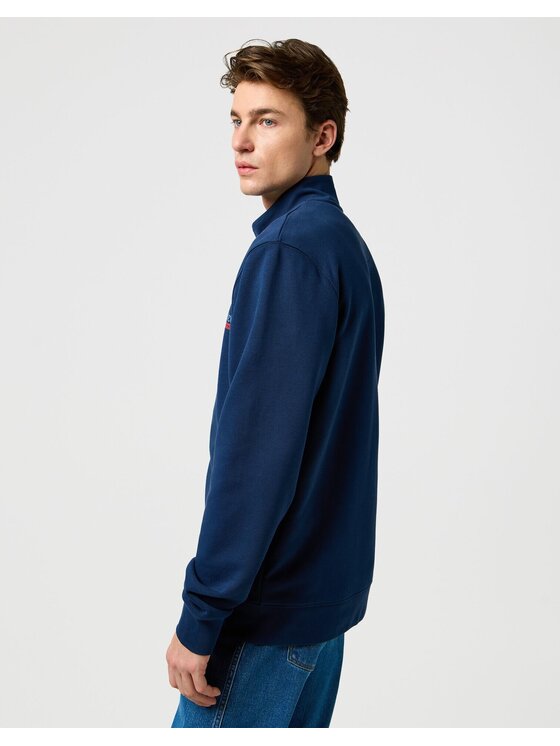 Wrangler Wrangler Bluza FUNNEL NECK ZIP Niebieski Regular Fit