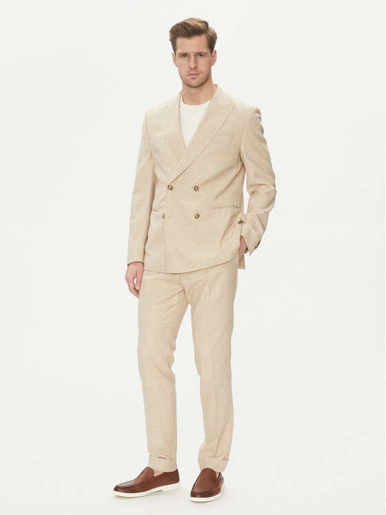 BOSS BOSS Öltöny C-Huge-2Pcs-Db-252 50540783 Ekru Slim Fit