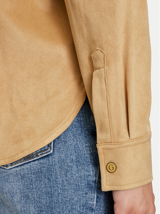 Guess Guess Särk Margot W4YH0C WG6T0 Pruun Slim Fit