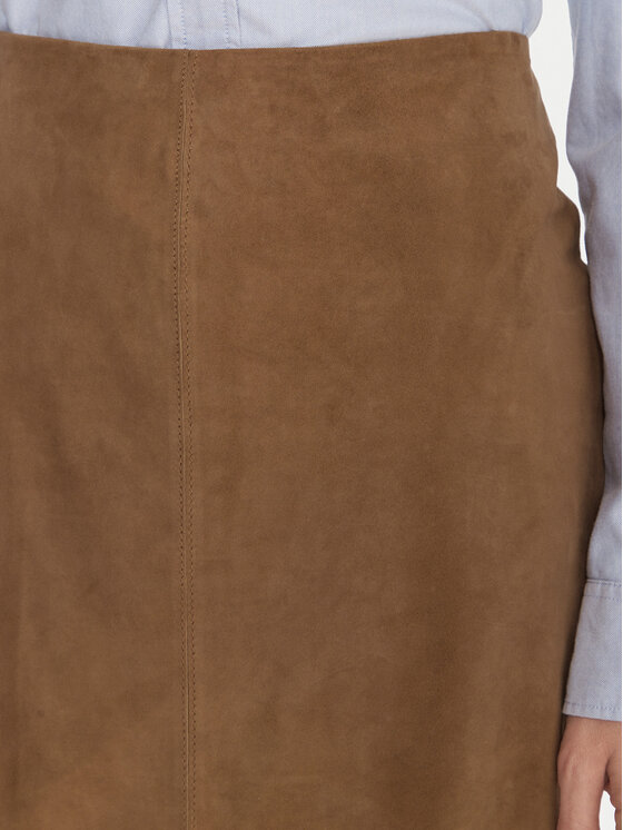 MAX&Co. MAX&Co. Φούστα δερμάτινη Guelfi 2526406011200 Καφέ Straight Fit