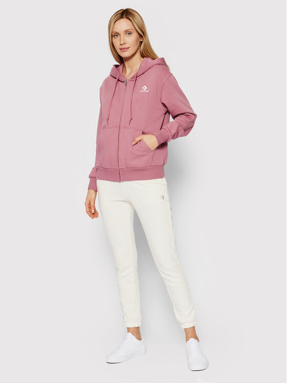 Converse Felpa 10019443-A14 Rosa Regular Fit • Modivo.it