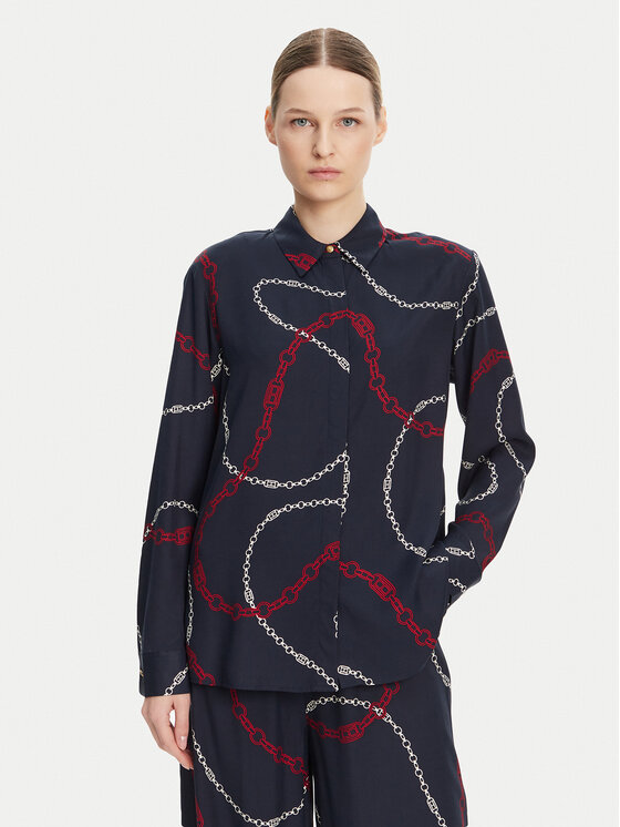 Tommy Hilfiger Tommy Hilfiger Cămașă WW0WW44045 Bleumarin Relaxed Fit