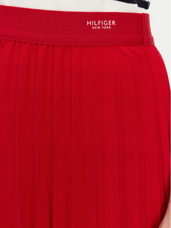 Tommy Hilfiger Tommy Hilfiger Plisovaná sukně WW0WW43886 Červená Regular Fit