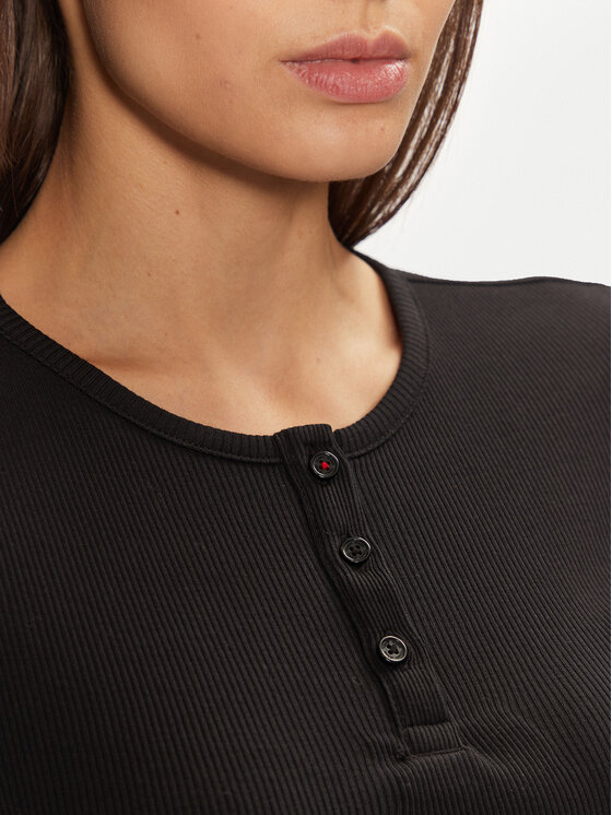Tommy Jeans Tommy Jeans Bluse DW0DW19501 Schwarz Slim Fit