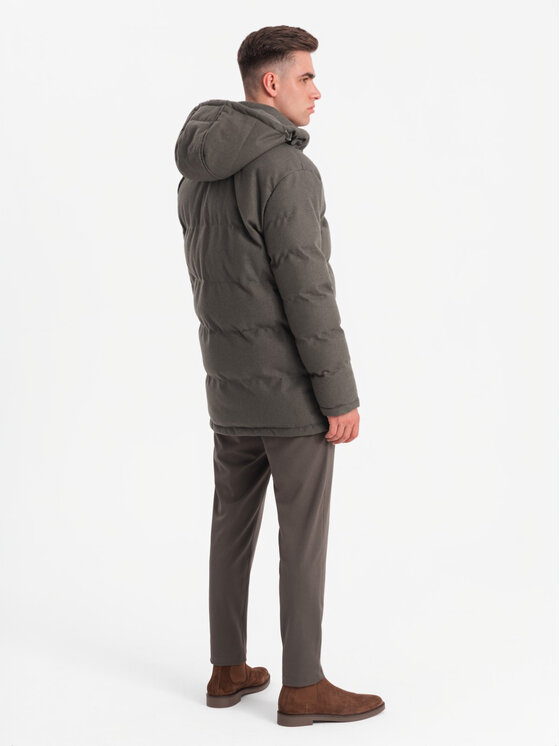Ombre Ombre Parka OM-JALJ-0217 Khaki Regular Fit