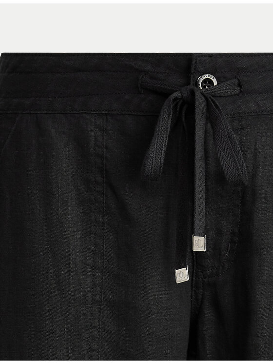 LAUREN RALPH LAUREN Lauren Ralph Lauren Kalhoty z materiálu 200735136001 Černá Wide Leg