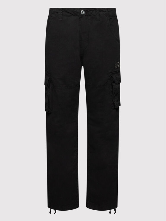 Alpha Industries Alpha Industries Hlače Jet 101212 Crna Straight Fit