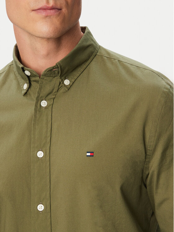 Tommy Hilfiger Tommy Hilfiger Риза MW0MW37550 Каки Regular Fit