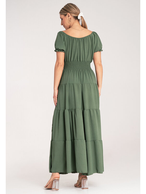 FIGL FIGL Vestito estivo M1170 Verde Flared Fit