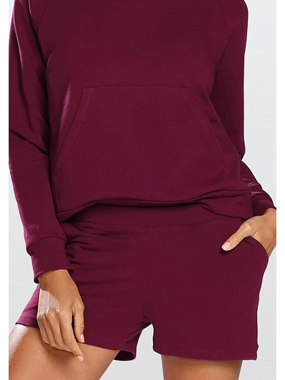 Szorty materiałowe DKaren Lingerie, Rozmiar M, Bordowe, Koko