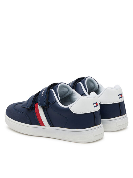 Tommy Hilfiger Tommy Hilfiger Laisvalaikio batai Stripes Low Cut Lace Velcro Sneaker T1X9-33840-1269 S Tamsiai mėlyna