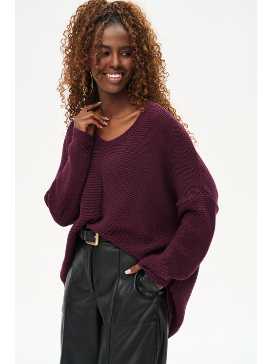 blue shadow blue shadow Sweter Danthe Fioletowy Regular Fit