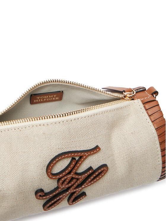 Tommy Hilfiger Tommy Hilfiger Torebka Th Elev Summ Chain Bag Canvas AW0AW18635 Beżowy