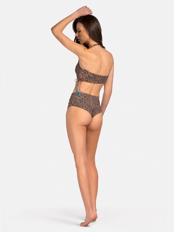 Miss Lou Miss Lou Bikini pezzo sopra G-BR2-BR Marrone