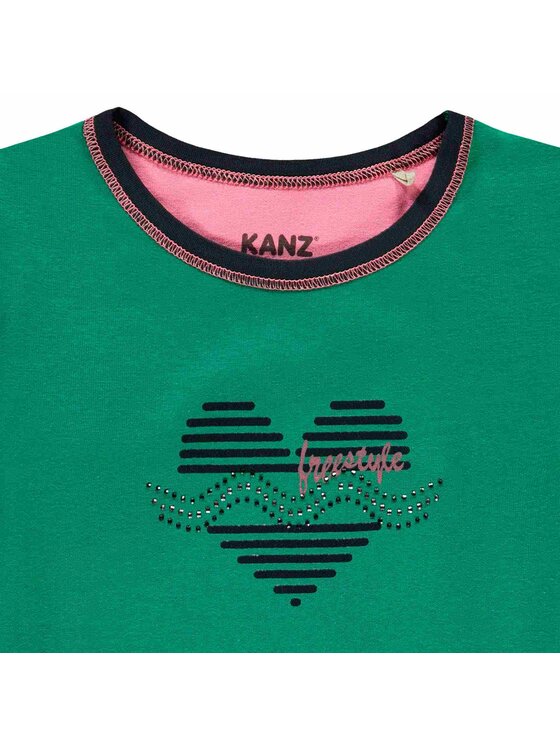 Kanz Kanz Bluzka 2043051-5530 Zielony Basic Fit