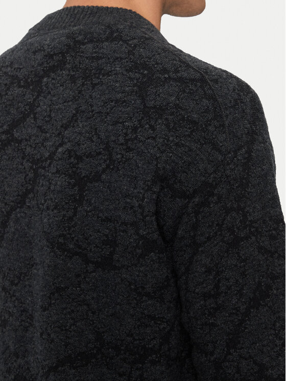 BOSS Boss Pulover Kratere 50523579 Črna Relaxed Fit