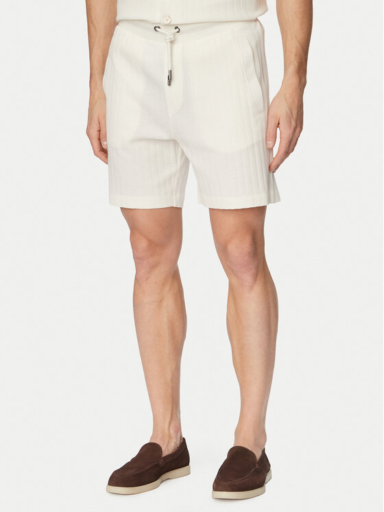 JOOP! JOOP! Šortky z materiálu Juanito 30104273 Krémová Regular Fit