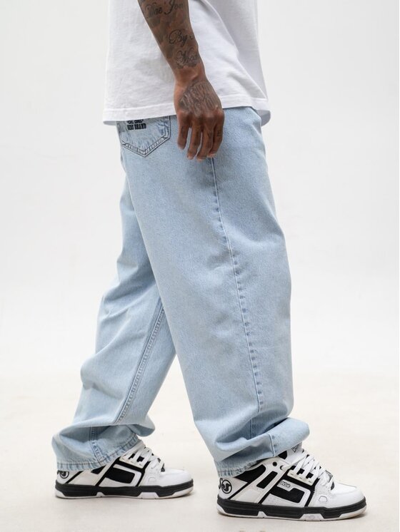 Jigga Wear Jigga Wear Jeansy Marmurkowe Bagy 130751 Niebieski jasny Baggy Fit